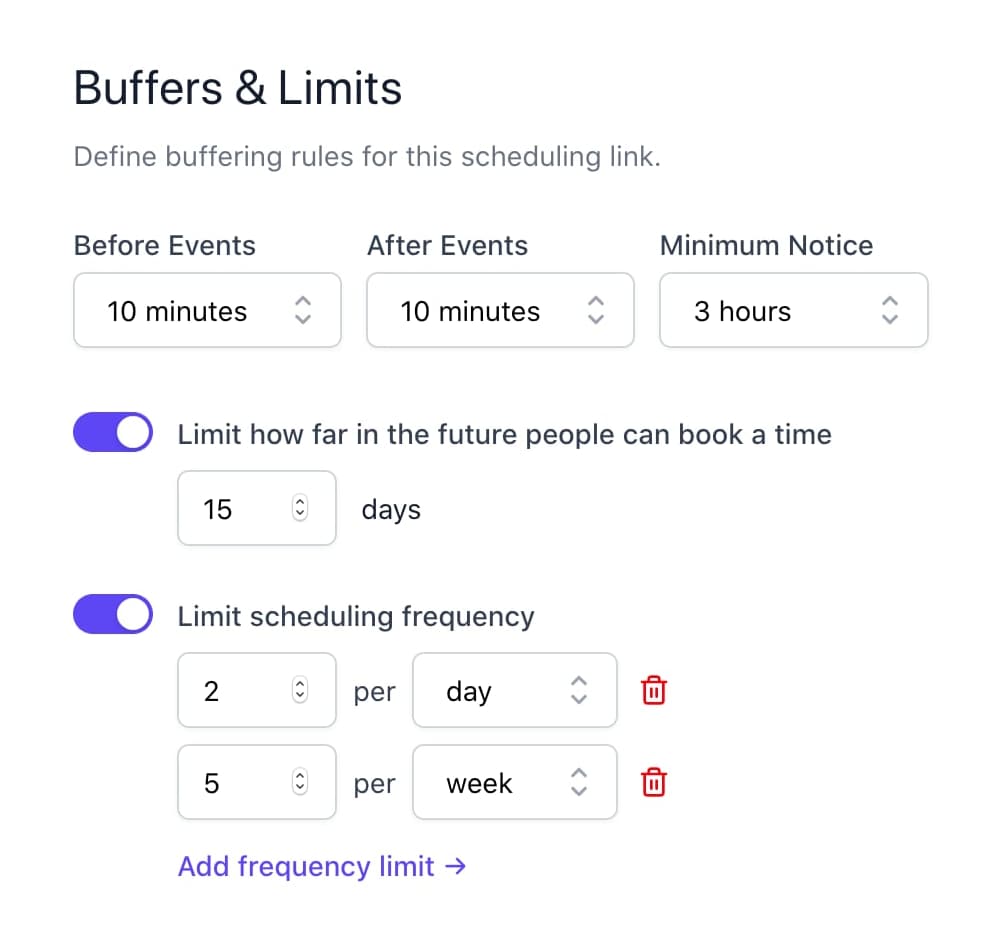 Buffers and limits